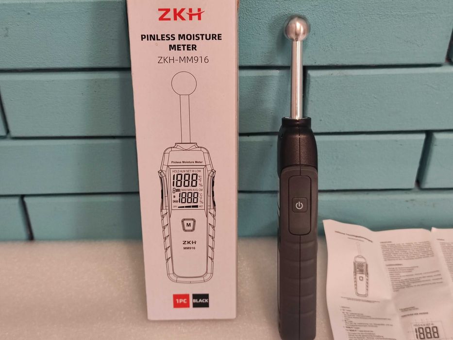 ZKH влагомер за стени, дърво, мазилка и зидария 20-40 мм