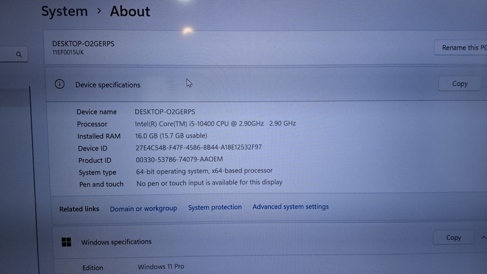 Lenovo V50 SFF PC Core i5 10500 16GB 256GB SSD