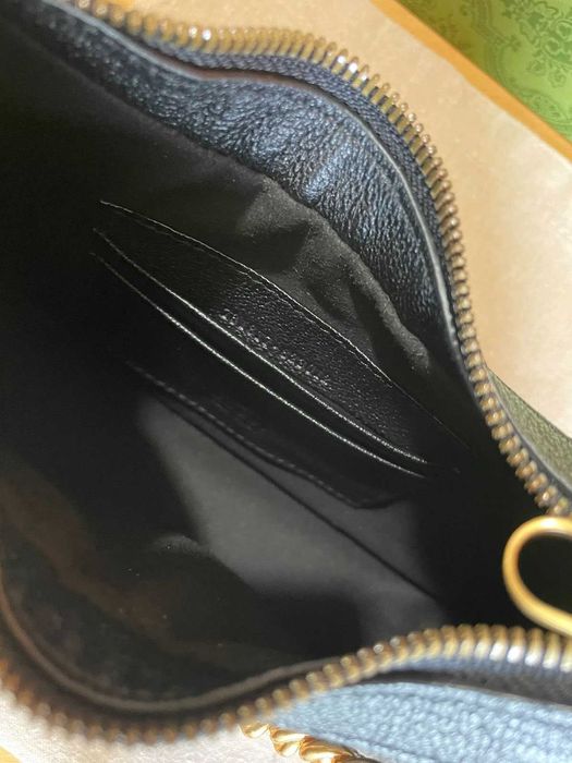 Чантa Гучи Оригинална Две Дръжки GG Лого Aphrodite Черна Кожа Gucci