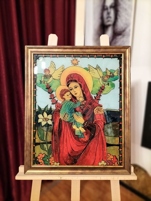 Tablou icoana rama hexagonala vintage