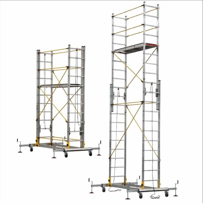Schela mobila profesionala din aluminiu BISONTE TeleSafe 007XL h lucru 7,23m