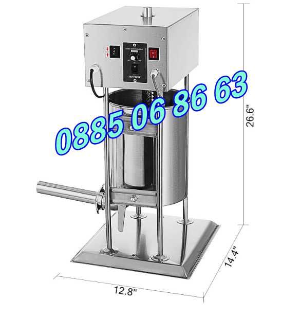 Електрическа пълначка за кайма 10 л с педал, пълначка за месо 10 литра
