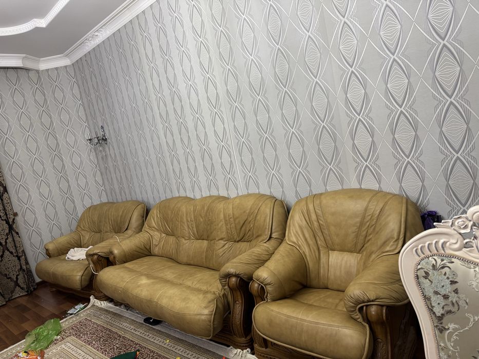 Диваны и кресло из кожы