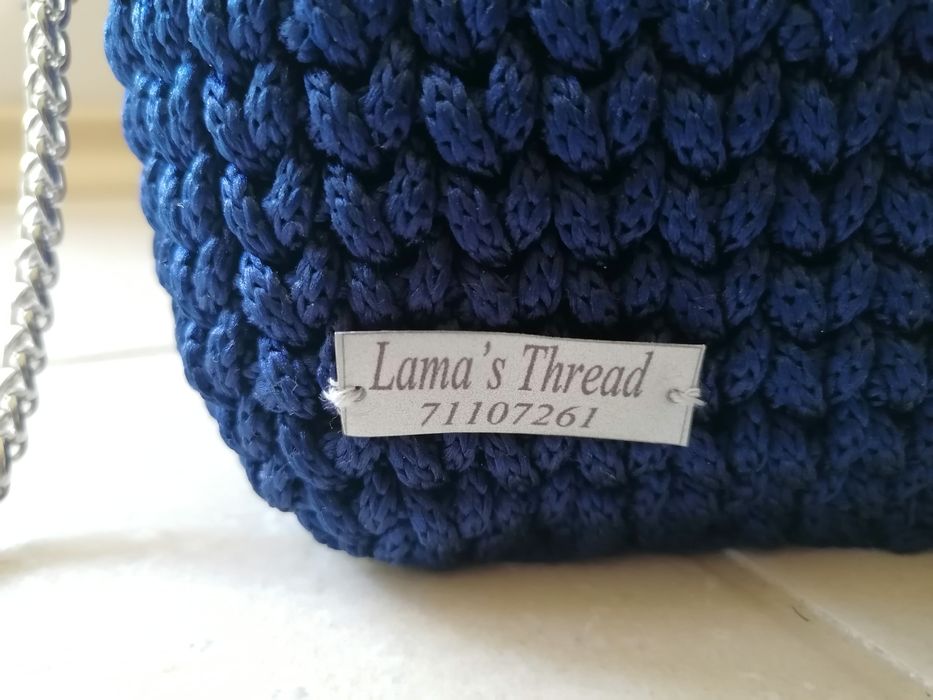 Hand made плетена синя чанта