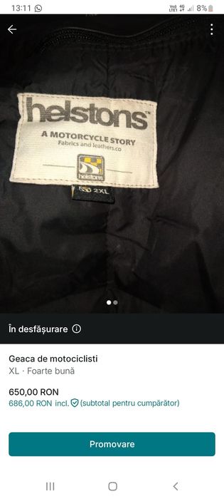 Geaca de piele helstons