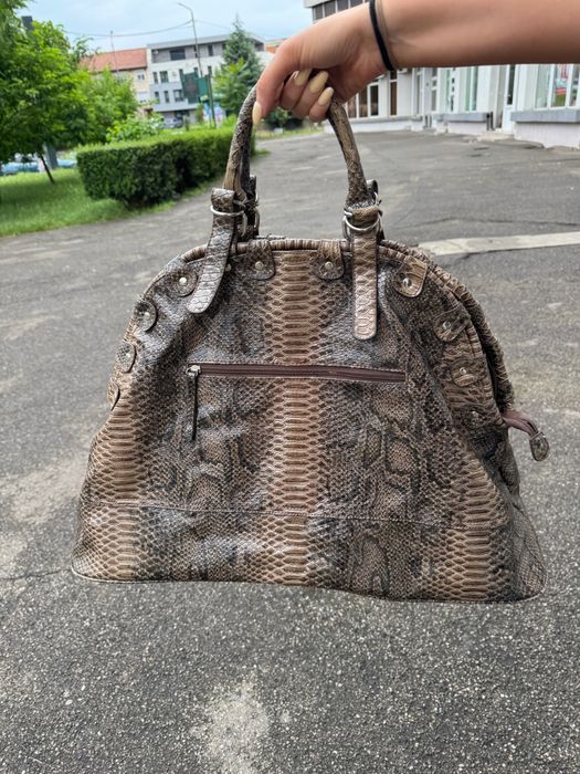 Geanta de mana de voyage pithon leather retro custom made