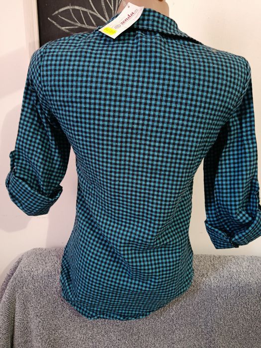 Cămașă nouă albastru pătrățele mărimea S office Punk Rock style