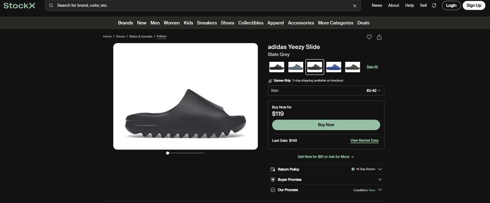 Yeezy slides Slate gray