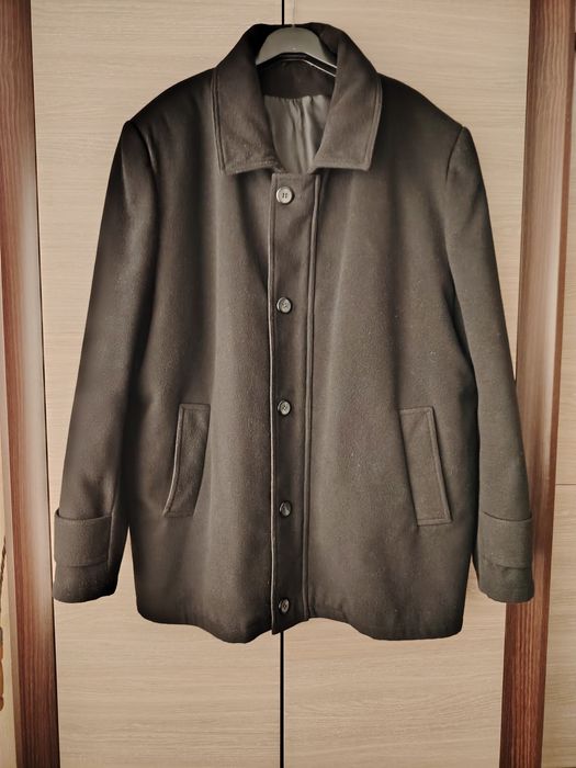 Palton din stofă, negru, pentru bărbați M 62