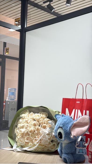 51 шт ақ роза, свежий