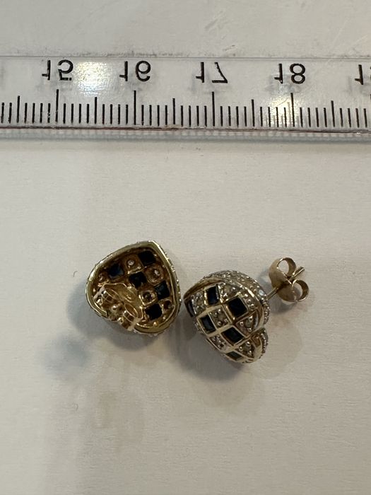 Vand cercei safir albastru si diamante