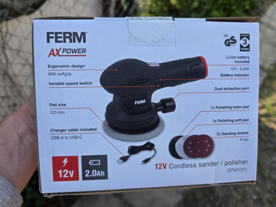 Mașină de șlefuit polișat Sigilată Ferm cu acumulator!