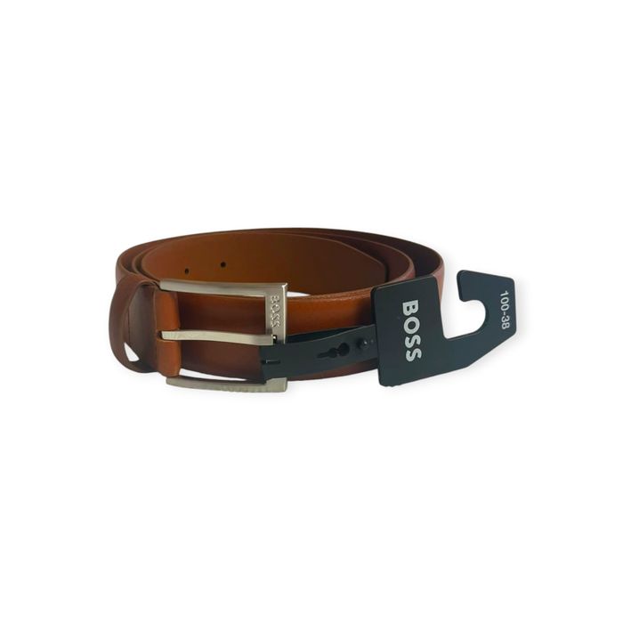 Curea BOSS din piele maro coniac, 100/38