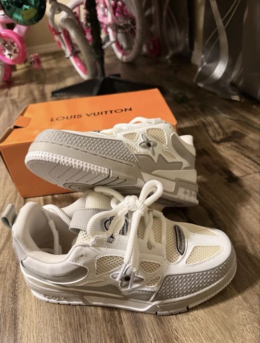 Adidasi Louis Vuitton Skate Grey Low White