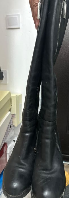 Кожанные сапоги для зимы