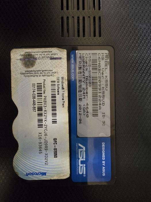 Лаптоп ASUS K55VD-SX010D
