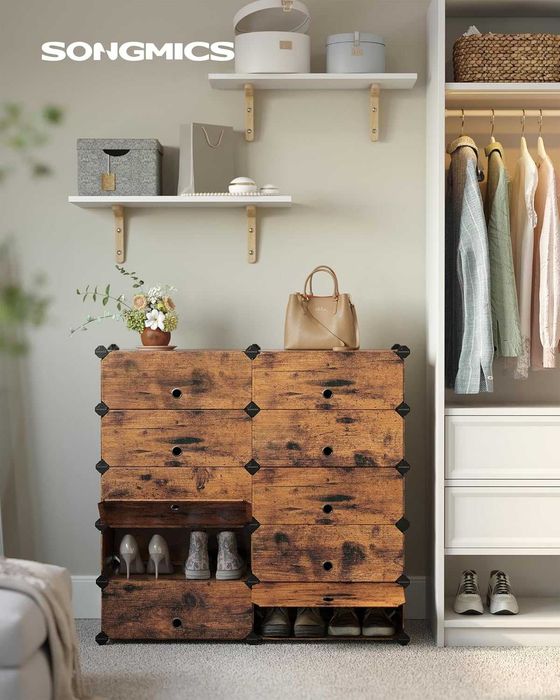 Органайзер за обувки в дървесен десен