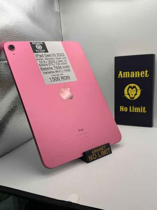 iPad Gen10  2022 256GB  Baterie 97% / Cicluri 133 , AMANET NO LIMIT.