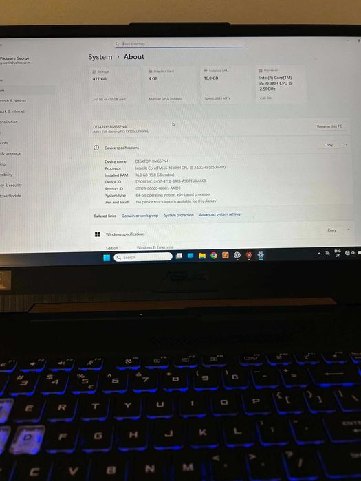 Vând laptop ASUS TUF Gaming F15 (negociabil)