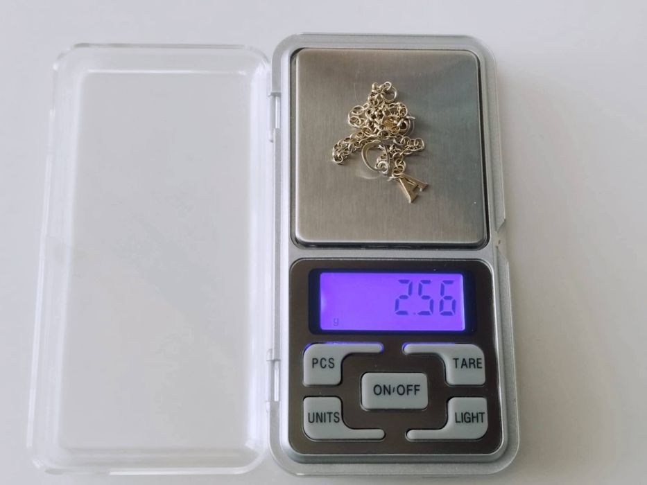 Veche bratara din argint de 925, placata cu aur, cu pandantiv infinit si prelungire cu litera A