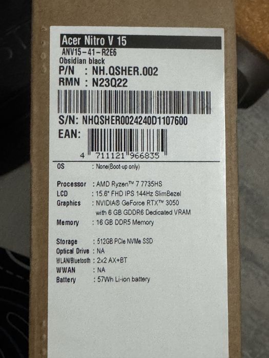 Ноутбук Acer нитро V15