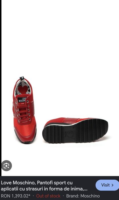Love Moschino | Adidasi Sport Rosii | Marimea 38