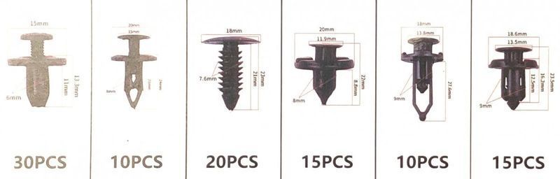 Щипки за кори, тапицерия за автомобил Комплект- 100 бр.