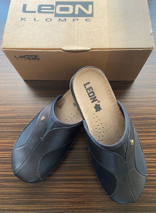 Saboti medicali, de dama, marca Leon, piele, negri, 38