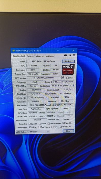 Asus Radeon R7 260X (Аналог GTX950) Gddr5
