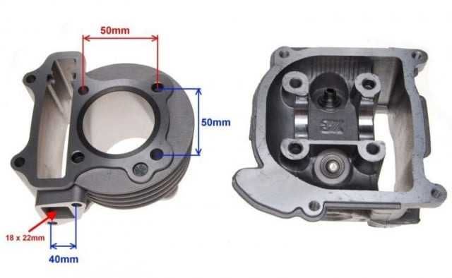 Set motor Chiulasa Scuter 4T 80cc GY6