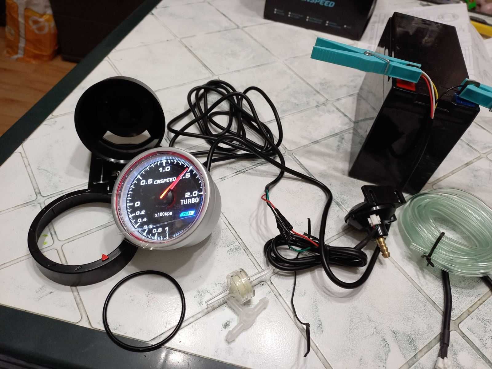 Бустметър 2 бара с мап сензор Cnspeed,механичен ,буустметър,Boostmeter ...