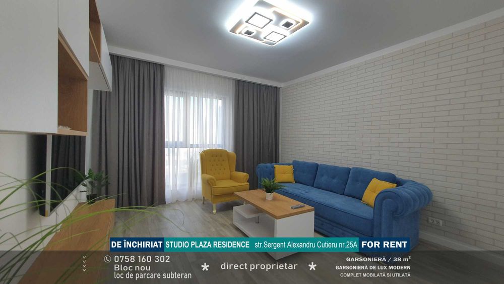 Garsoniera de inchiriat  39 mp PLAZA RESIDENCE
