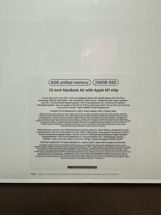 13 inch Macbook air with apple M1 chip