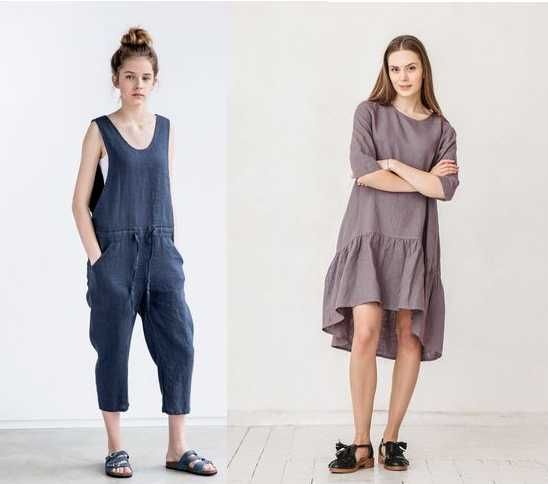 Новые Комбинезон и платье Annyway, размер 54/58, лён 100%