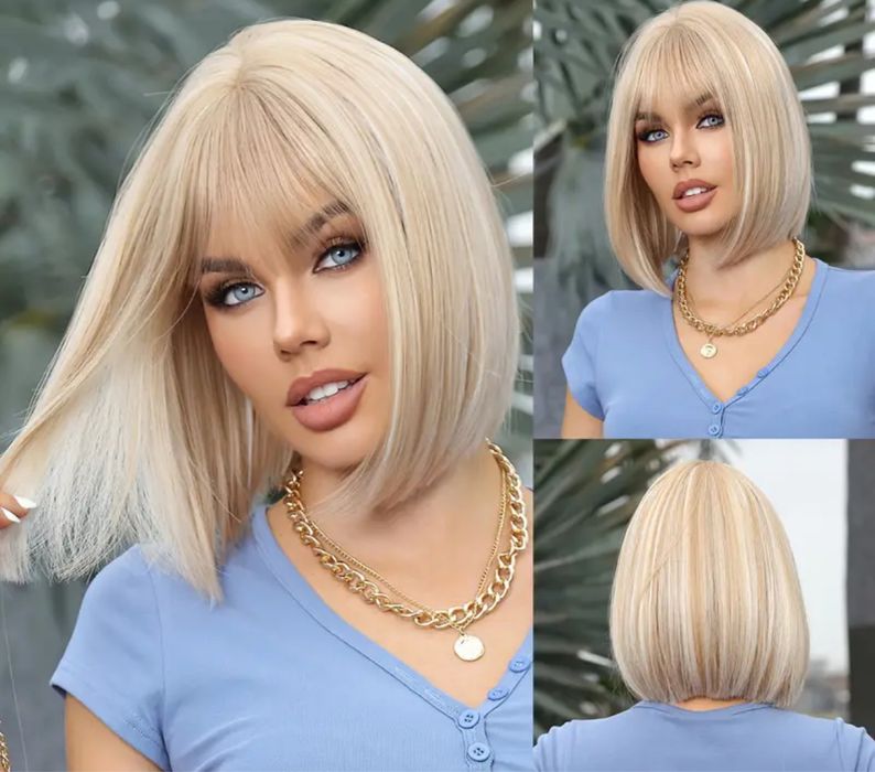 Високо качество кестенява перука