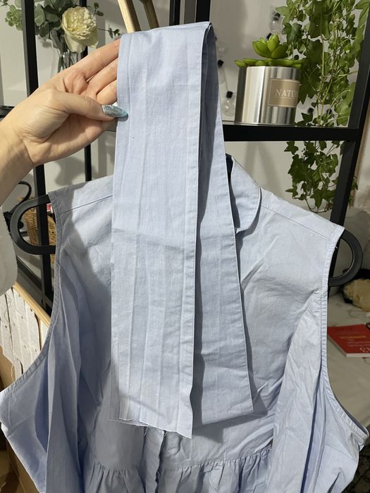 Camasa albastra umerii goi și cordon Lost ink