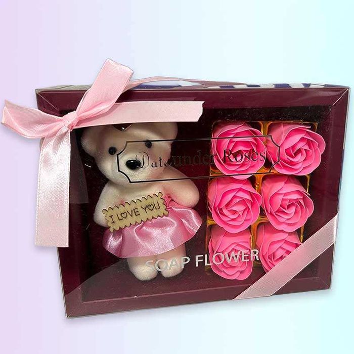 Декорация с ароматни сапунени цветя в кутия 18 x 14,5 x 5 см