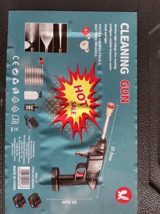 Pistol spalare cu presiune, 2 acumulatori inclusi, NOU