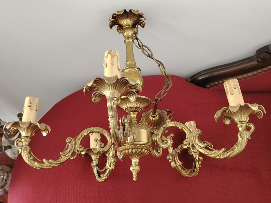 Superb candelabru antic in stilul francez Louis cu 5 brațe ,piesa cu o