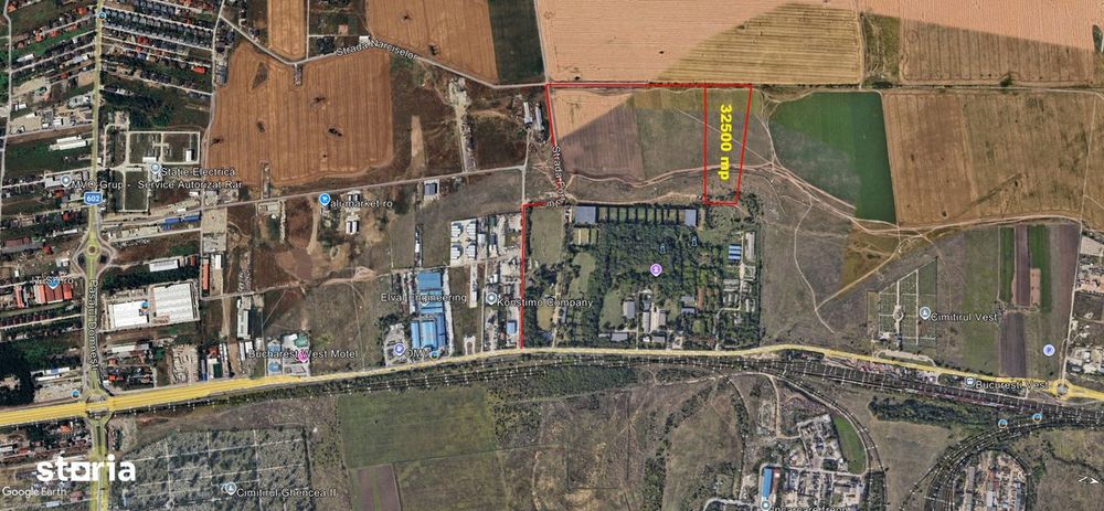 Domnesti – teren intravilan 32.500 mp, acces asfaltat