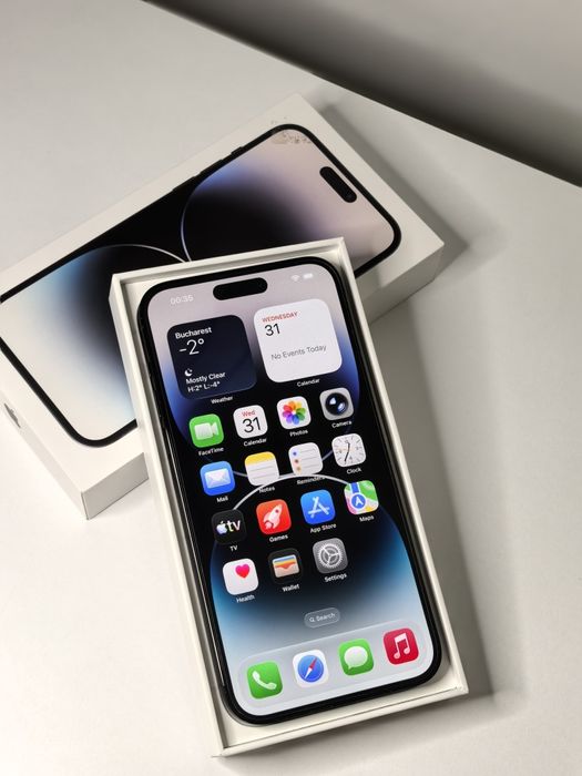 iPhone 14 Pro Max Black 92% ca nou full box + husa!
