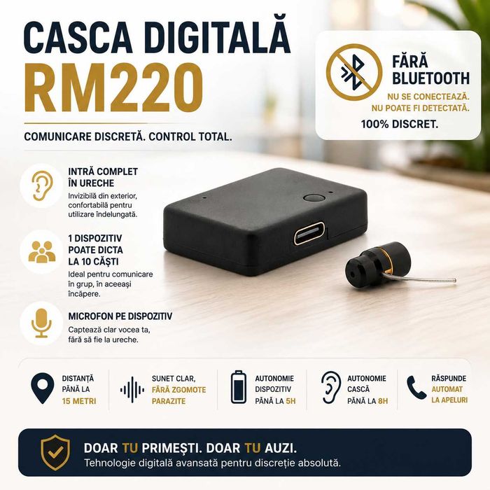 Casca de copiat Digitala - fara fasait, fara piuituri, volum constant