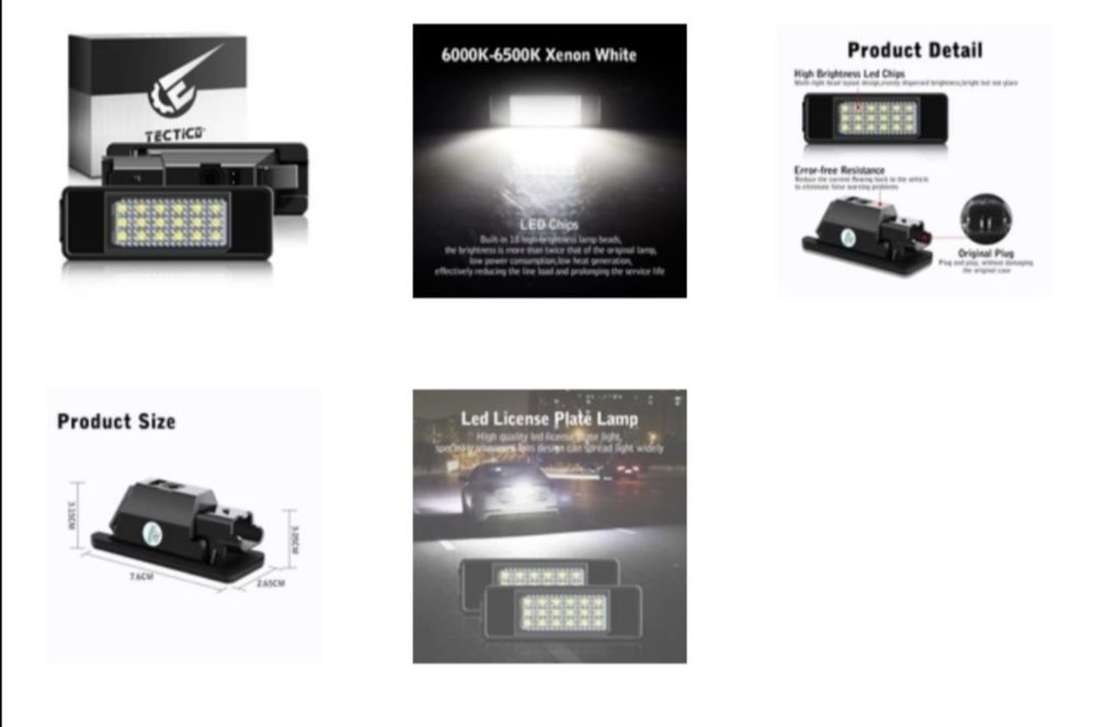 Lampa LED pentru plăcută inmatriculare KIA, Hyundai