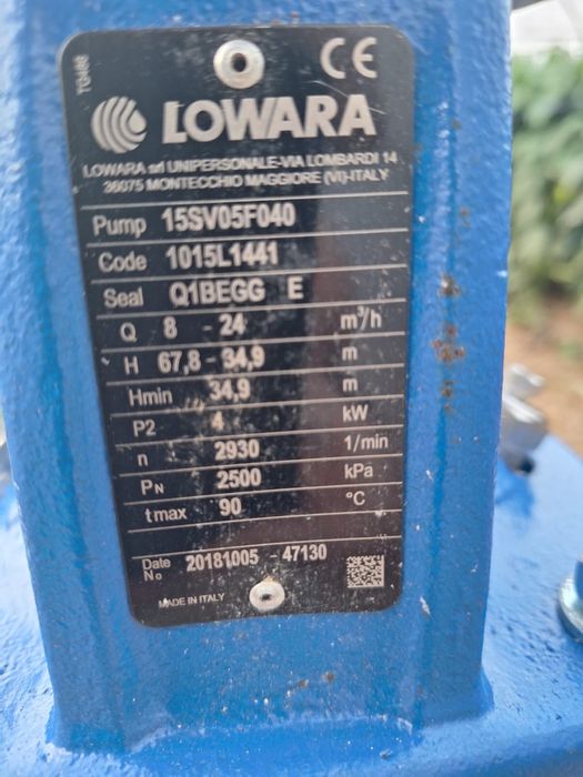 Pompa apa ,irigatie lowara noua