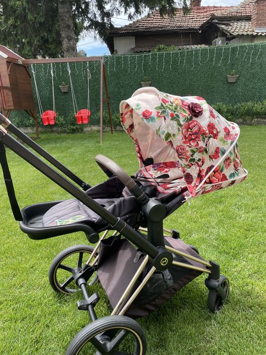 Кош за новородено и тапицерия Cybex Priam 4 Lux Spring Blossom