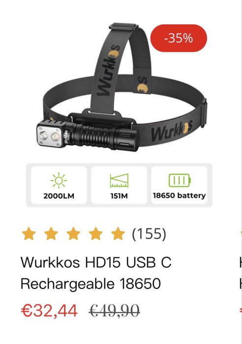 Челник Wurkkos HD15