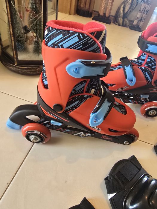 Алуминиеви детски ролери, леки и устойчиви червени/черни размер  31-34