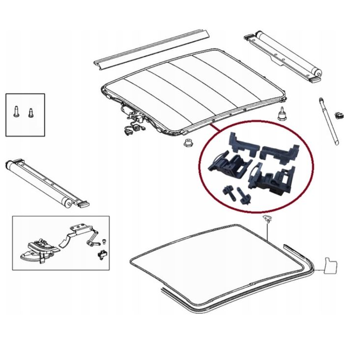 Ремонтен комплект за люк шибидах за Mercedes W168 W169 W245 Мерцедес