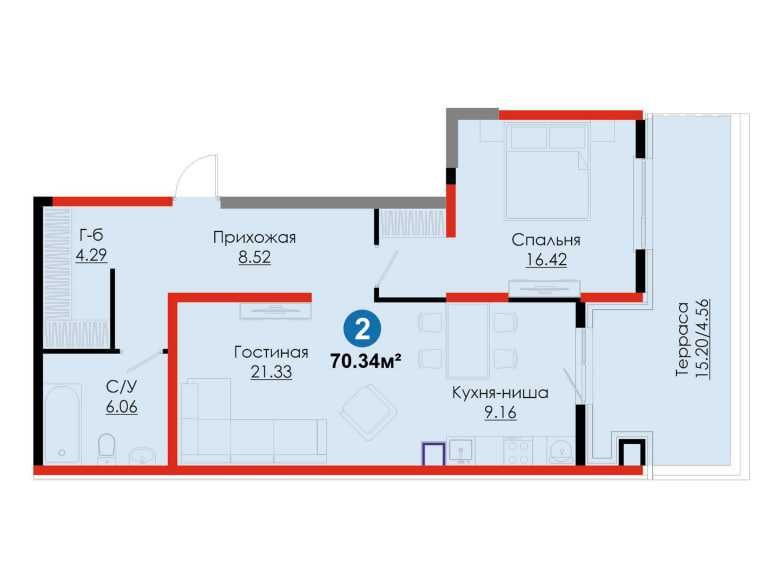 Бизнес-класс по цене Комфорт класса\ есть терасса \1-кв.м -1 295 (XS)