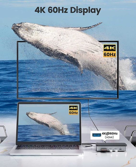 Док-станция ORICO USB-C M.2 NVMe/NGFF SSD-накопитель и 4K HDMI RJ45